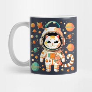 Funny Astronaut Cat at the Space Mug